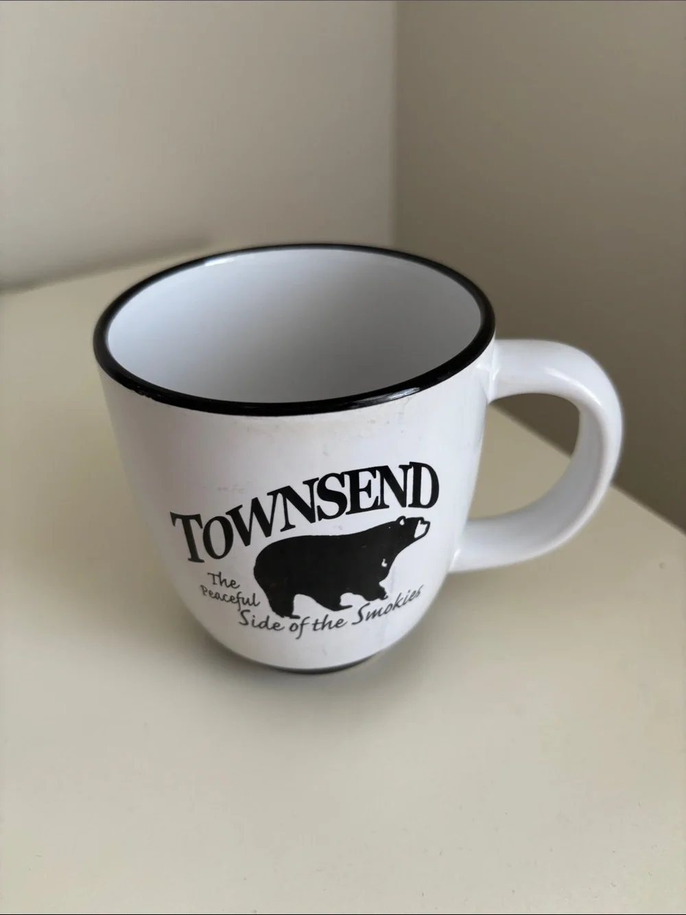 Townsend Smokey Mountains Black Bear Trailhead Steakhouse Coffee Mug black white